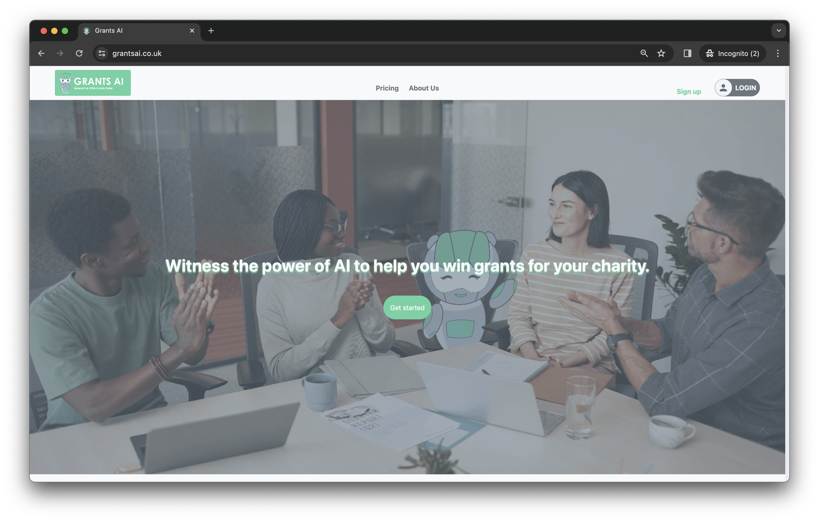 Project screenshot for Grants AI from the live Polyphasic Developers site.